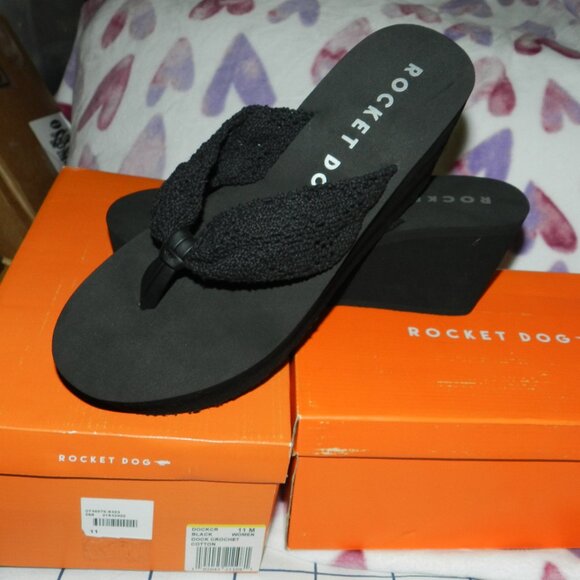 Rocket Dog Black Crochet SIZE 11 Women's Platform Sandal BNIB🆕📦⌚🏃🏻💨⚡🚚 - Picture 7 of 16